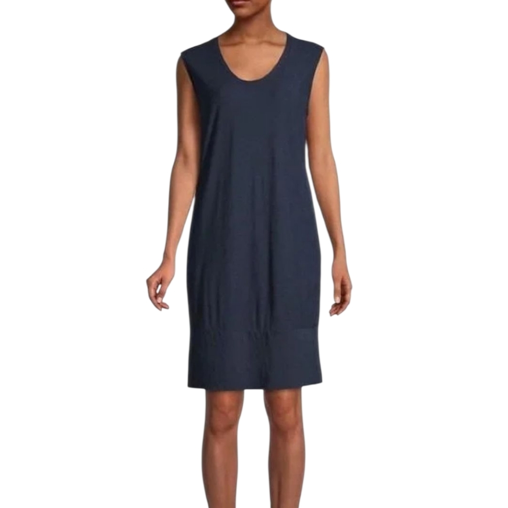 NWT JAMES PERSE Slub Cotton Sleeveless Scoop Neck Pullover Dress Size Medium Blk
